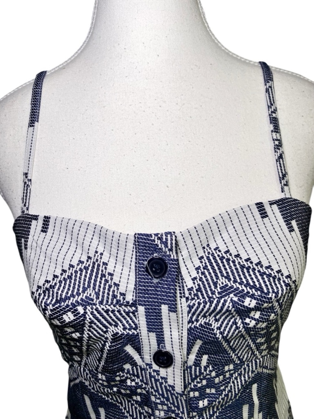 Hutch Navy Blue & White
Geometric Button-Front Mini Dress - Picture 3 of 16